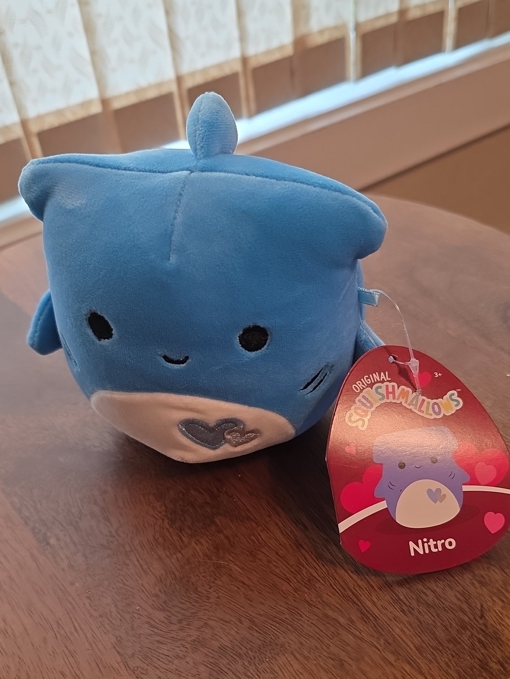 Squishmallows Nitro Plush in Blue with White Belly NWT